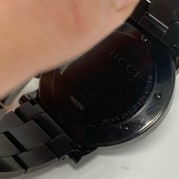GUCCI G Chrono Black Guilloche Dial Men's Watch - Picture 10 of 13